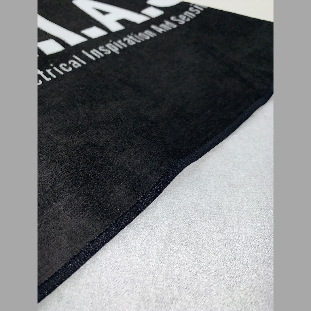 E.I.A.S. LOGO TOWEL - BLACK