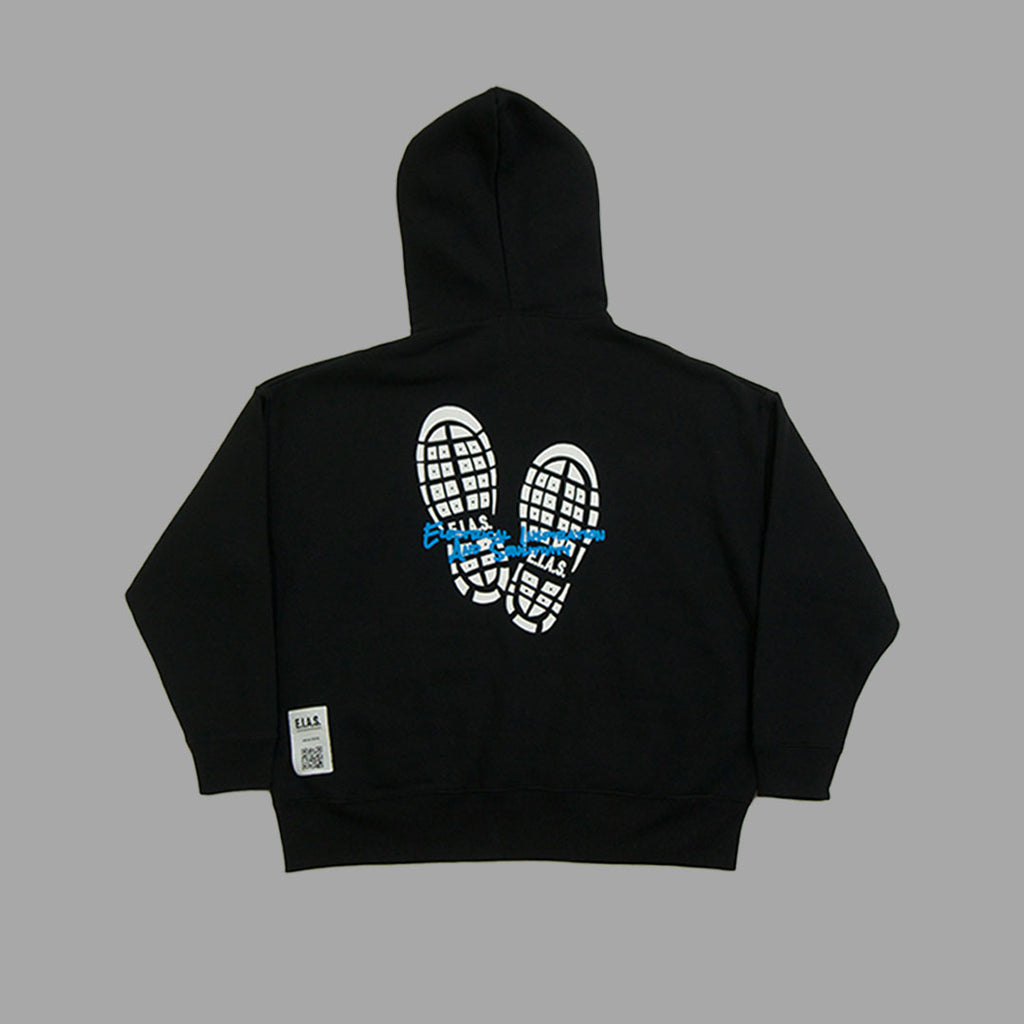 FOOT PRINTS HOODIE-BLACK